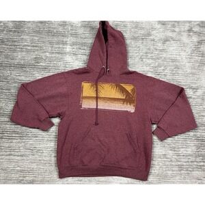 Rebels & Nomads Hoodie Mens Large Red Beach Graphic Long Sleeve‎ Cotton Blend